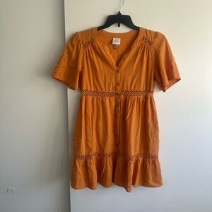 Knox Rose Orange Button-Front Mini Dress